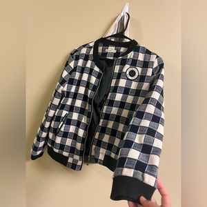 Preppy checkered print jacket, size small-medium